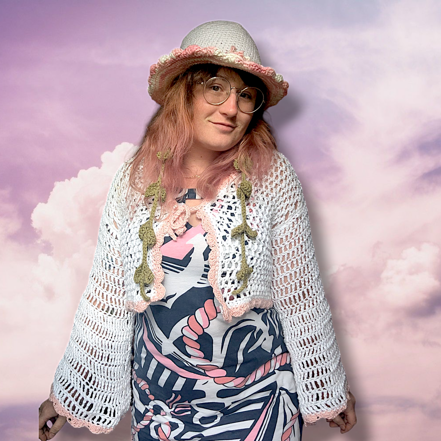 White Adena Cardigan